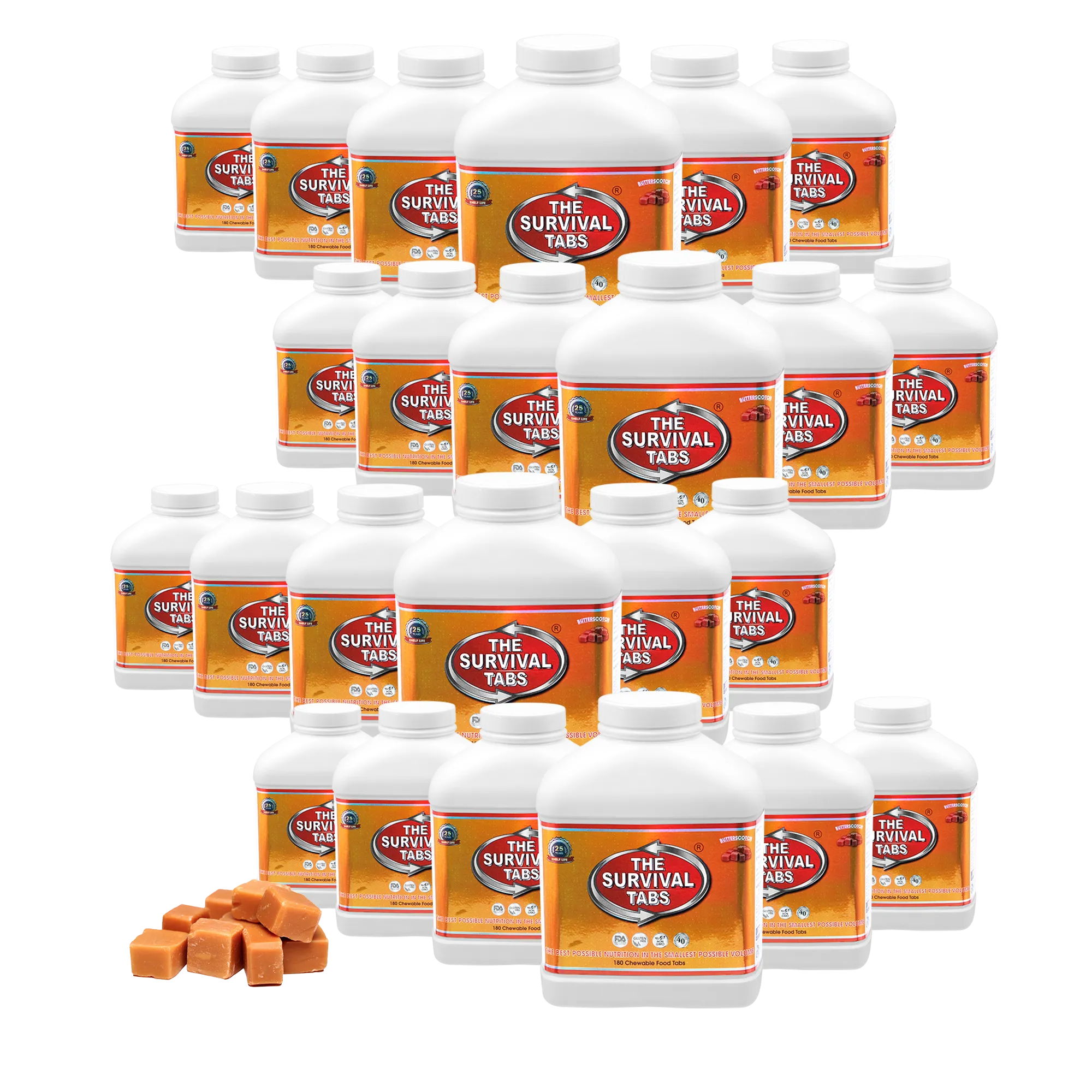 12-month survival storage food butterscotch 25year shelf life none GMO gluten-free