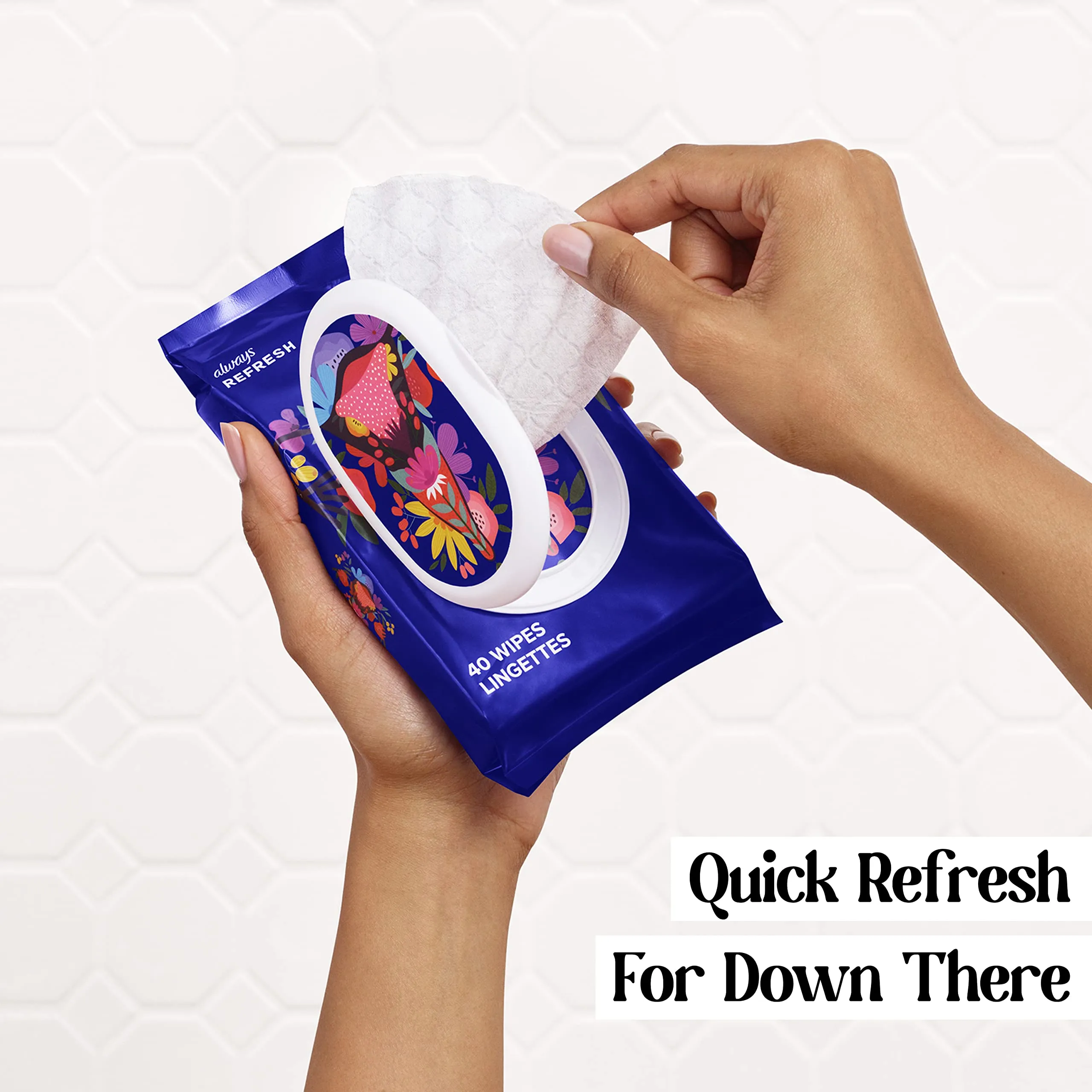 Always Refresh Cleansing Intimate Wipes For Women, Ph Balanced For Skin, Fragrance-Free, Gynecologist Tested, 40 Count X 2 Packs (80 Count Total) 40 Count (Pack of 1)