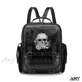 Backpack Skull Style Bag Large Waterproof Capacity Unisex Multi-function Goth