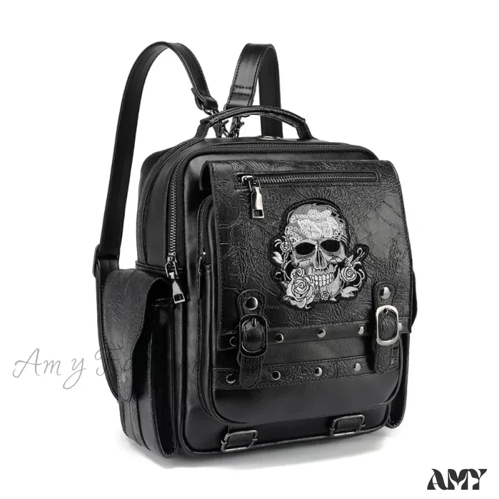 Backpack Skull Style Bag Large Waterproof Capacity Unisex Multi-function Goth