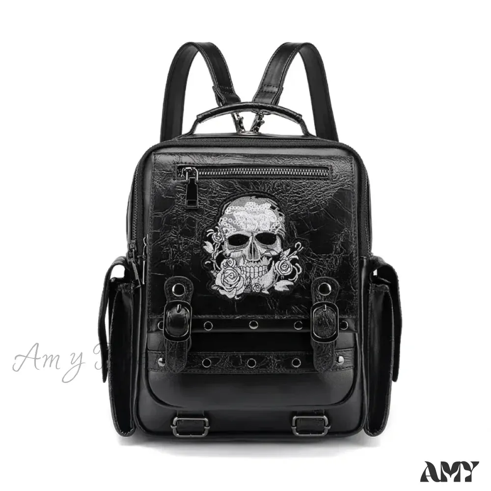 Backpack Skull Style Bag Large Waterproof Capacity Unisex Multi-function Goth