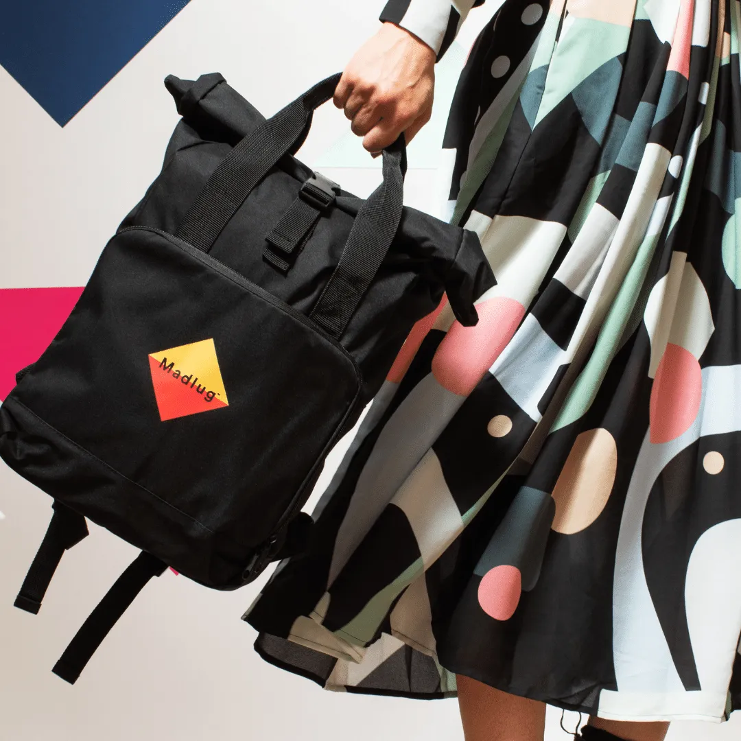 Black Roll-Top Backpack