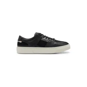 BOSS SIGNATURE-STRIPE LOW-PROFILE TRAINERS IN LEATHER