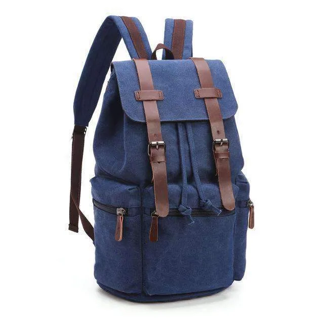Canvas & Leather Travel Backpack