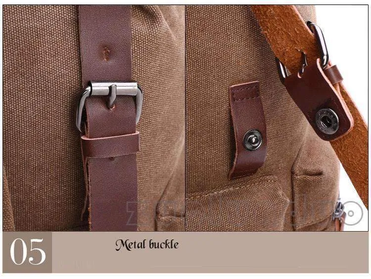 Canvas & Leather Travel Backpack