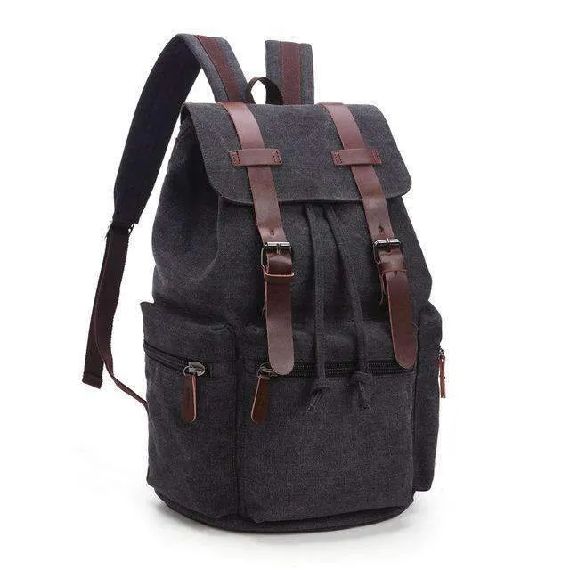 Canvas & Leather Travel Backpack