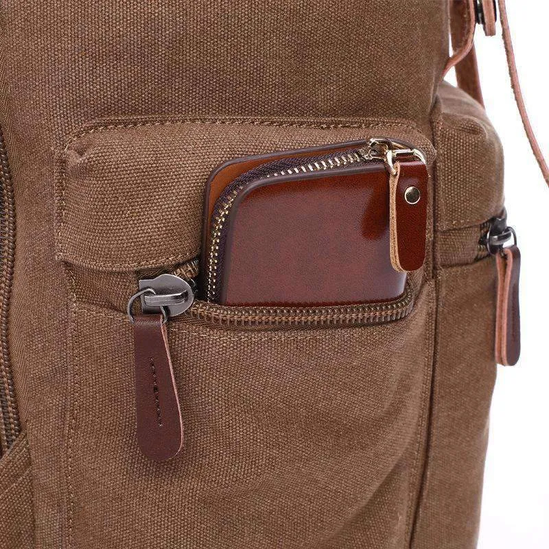 Canvas & Leather Travel Backpack
