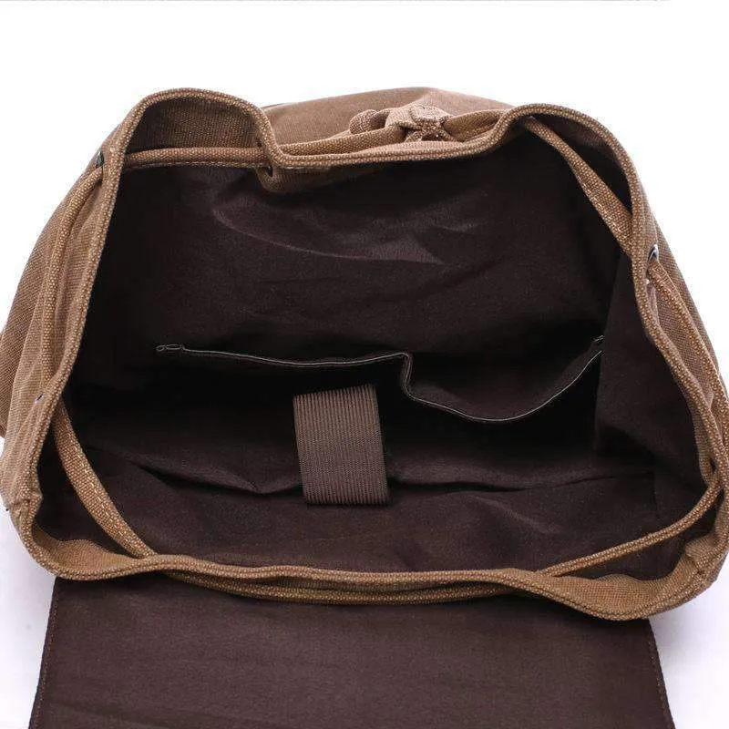 Canvas & Leather Travel Backpack