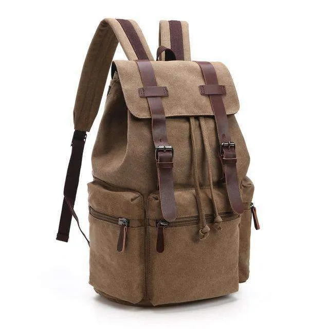 Canvas & Leather Travel Backpack