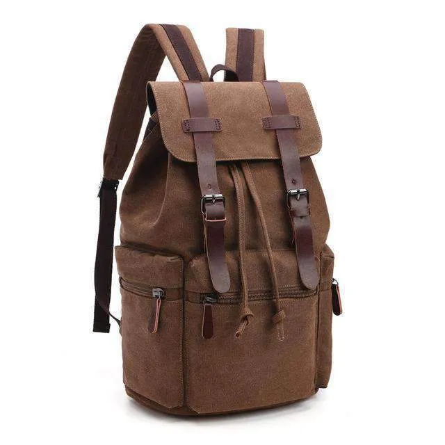 Canvas & Leather Travel Backpack