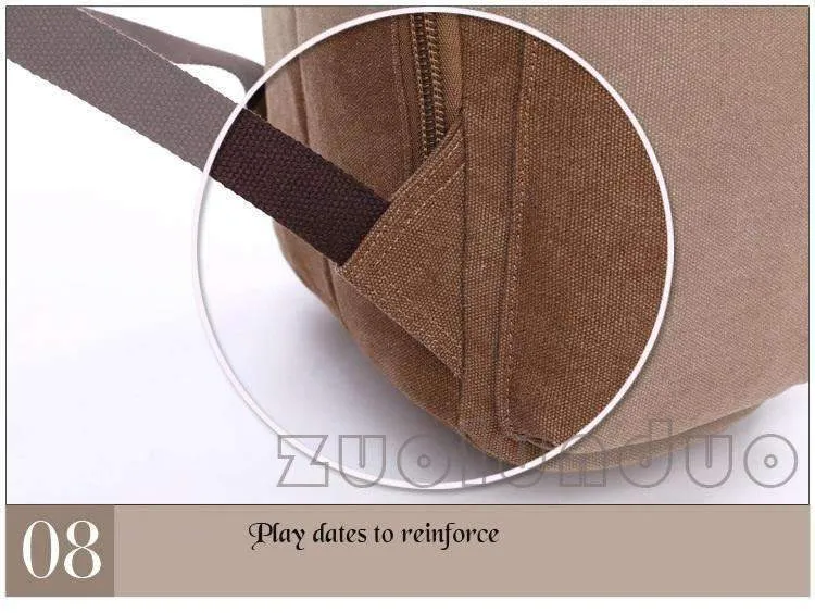 Canvas & Leather Travel Backpack