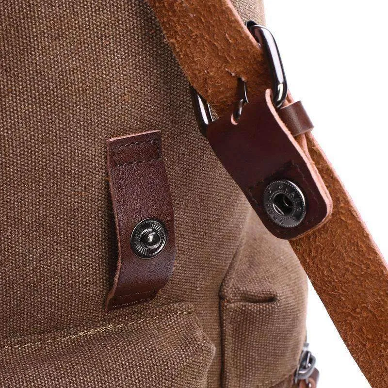 Canvas & Leather Travel Backpack