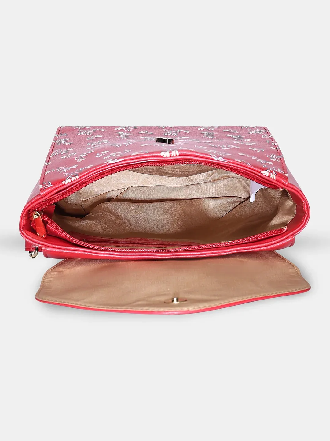 Caprese Merida Backpack Large Printed Women'S Bag Red