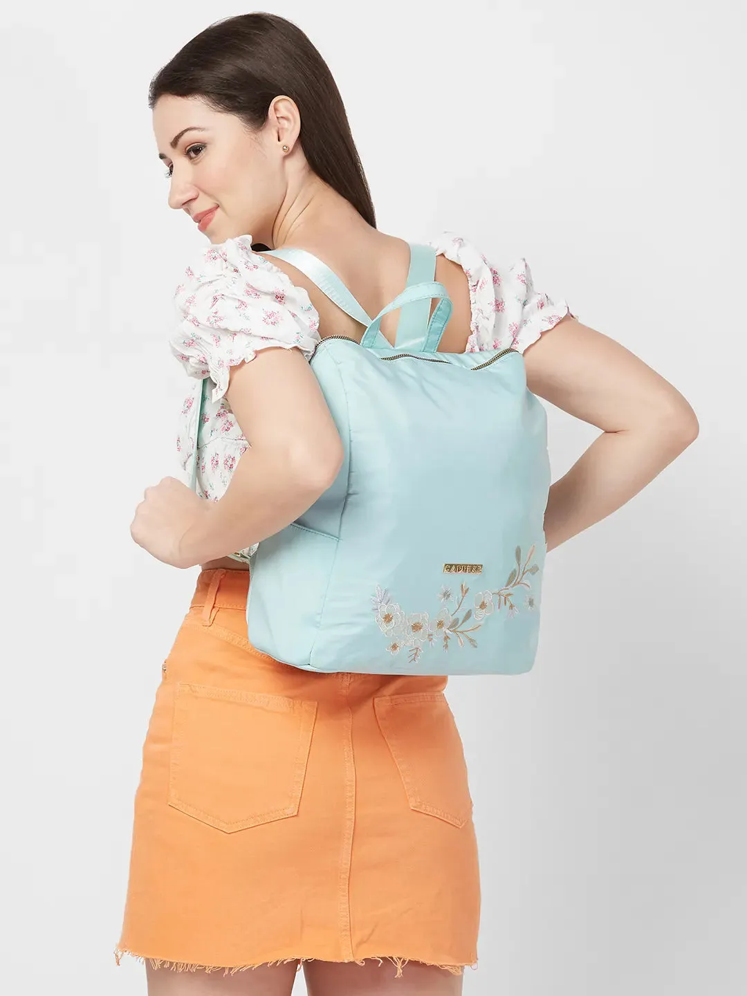 Caprese Sierra Backpack Embroidery Large Light Blue