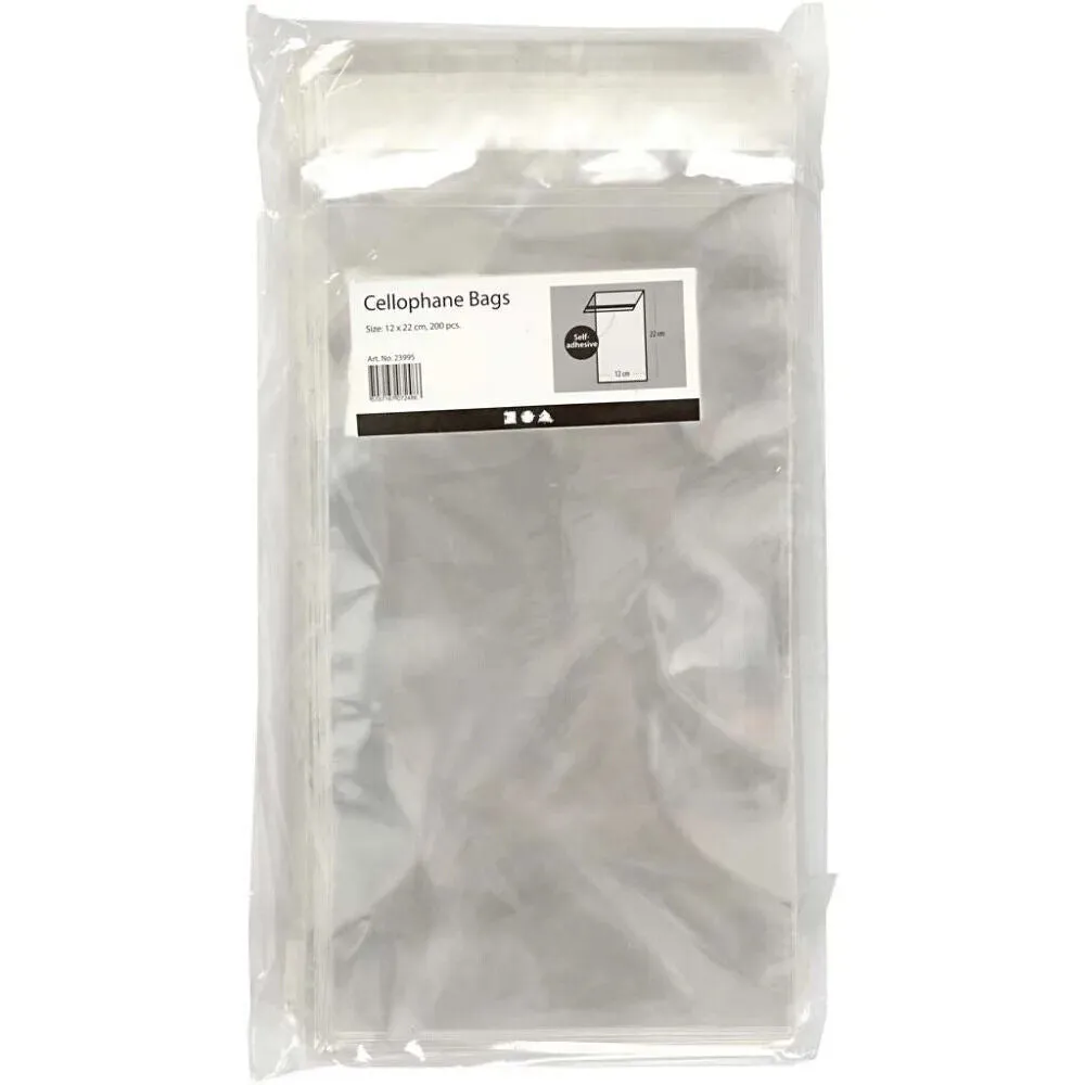 Cellophane Card Display Bags Self-Adhesive Flap Clear Choose Size Quantity