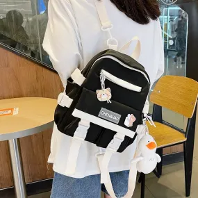 Christmas Gift New Mini Contrast Color Girl Backpack Japanese Harajuku Style Kawaii Ladies Nylon Backpack Cute Schoolgirl Small Schoolbag