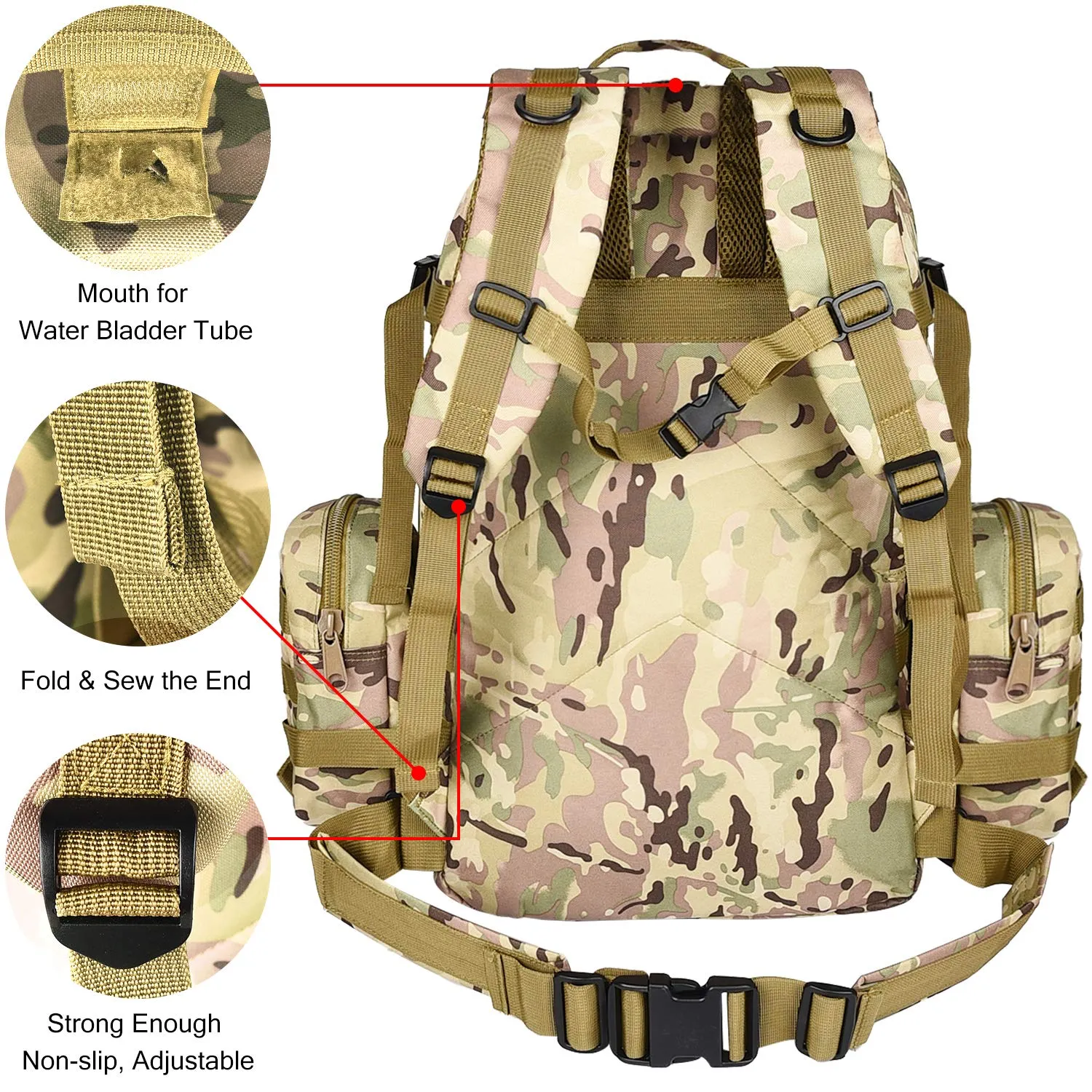 CVLIFE Military Tactical Backpack Survival Army Rucksack Assault Pack Molle Bag