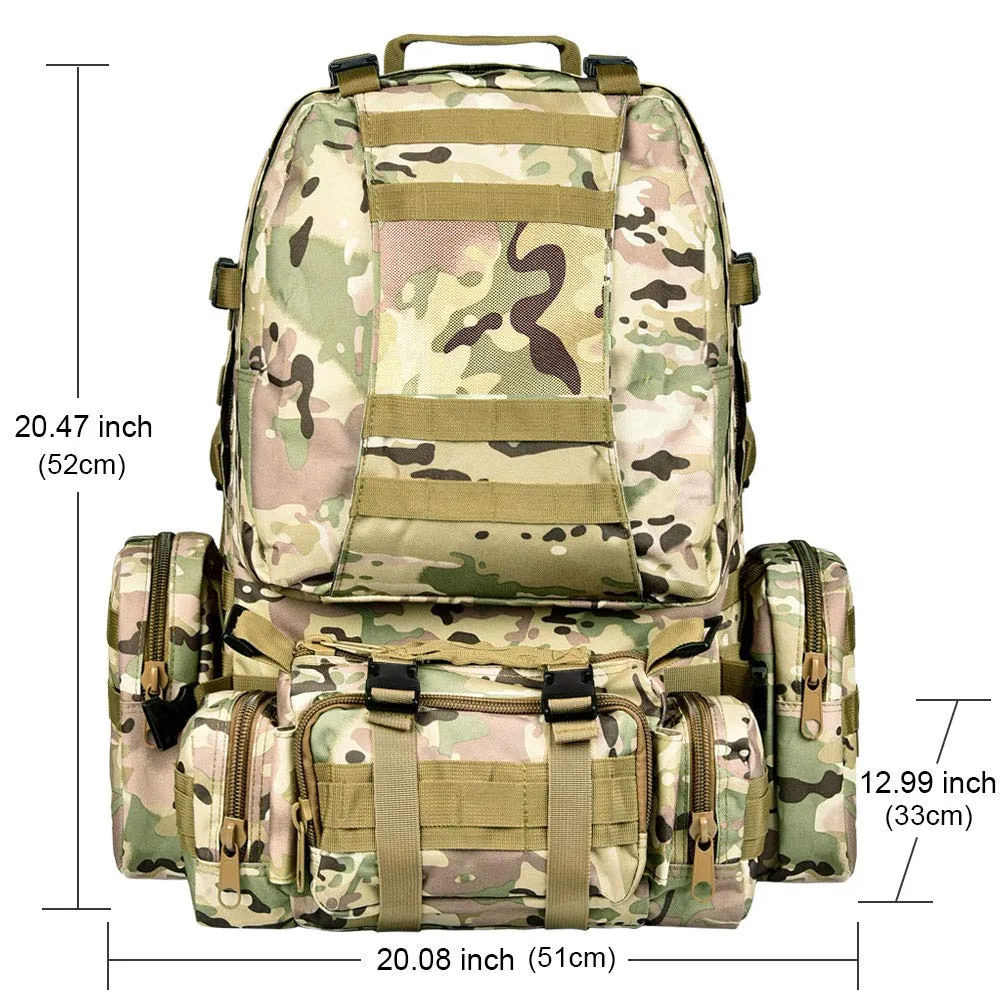 CVLIFE Military Tactical Backpack Survival Army Rucksack Assault Pack Molle Bag