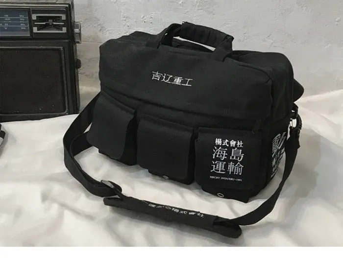 DARK Hip Hop Men's Backpacks Women Hasp Vintage Ribbon Korean Canvas Streetwear Harajuku Backpacks School Bags