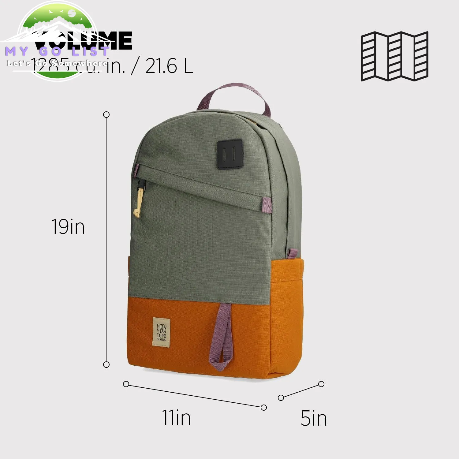 Daypack Classic – Recycled Daily Carry Travel Bag With 2 Laptop Sleeves