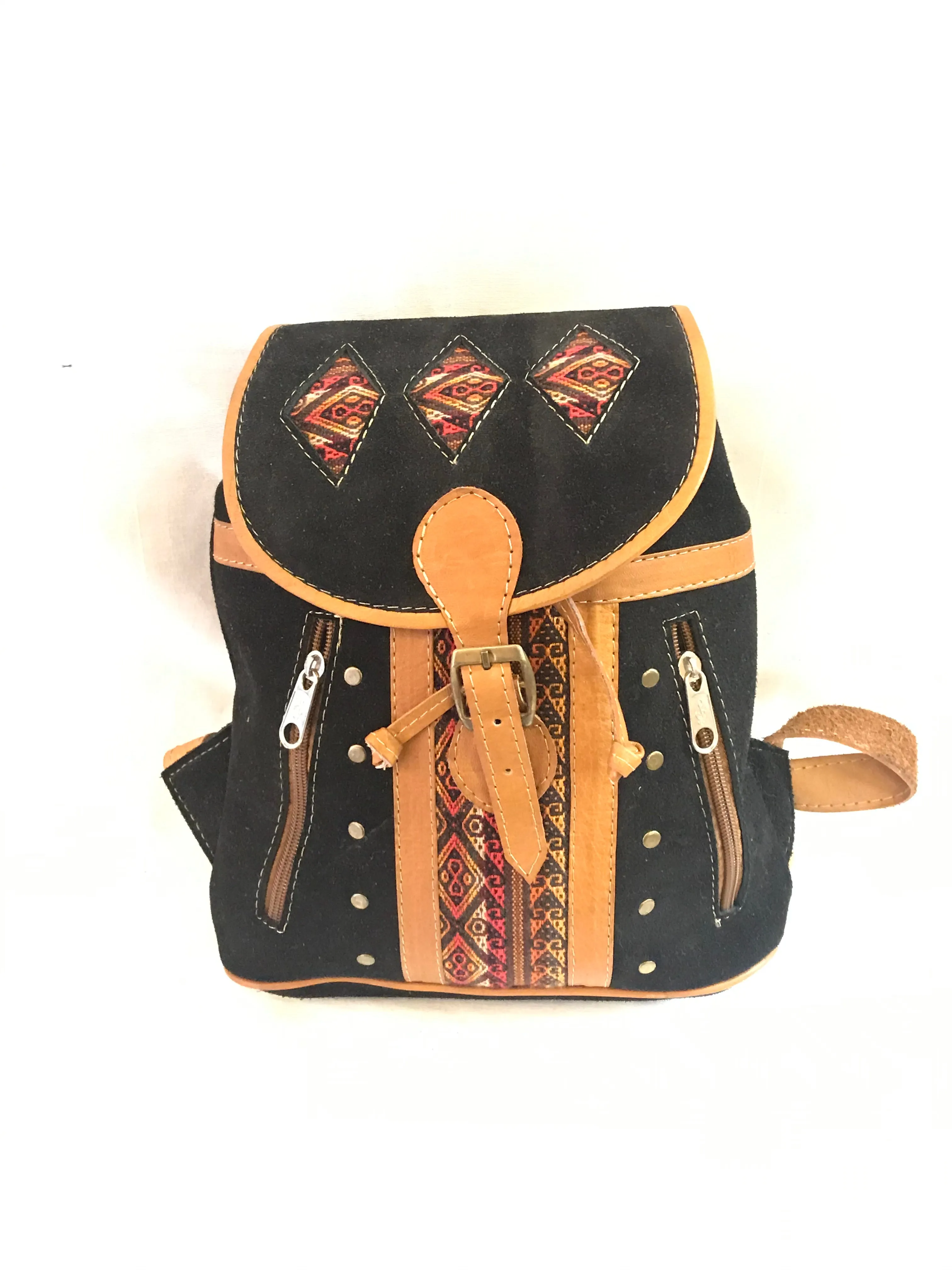 Diamond Cutout Suede Mini Backpack