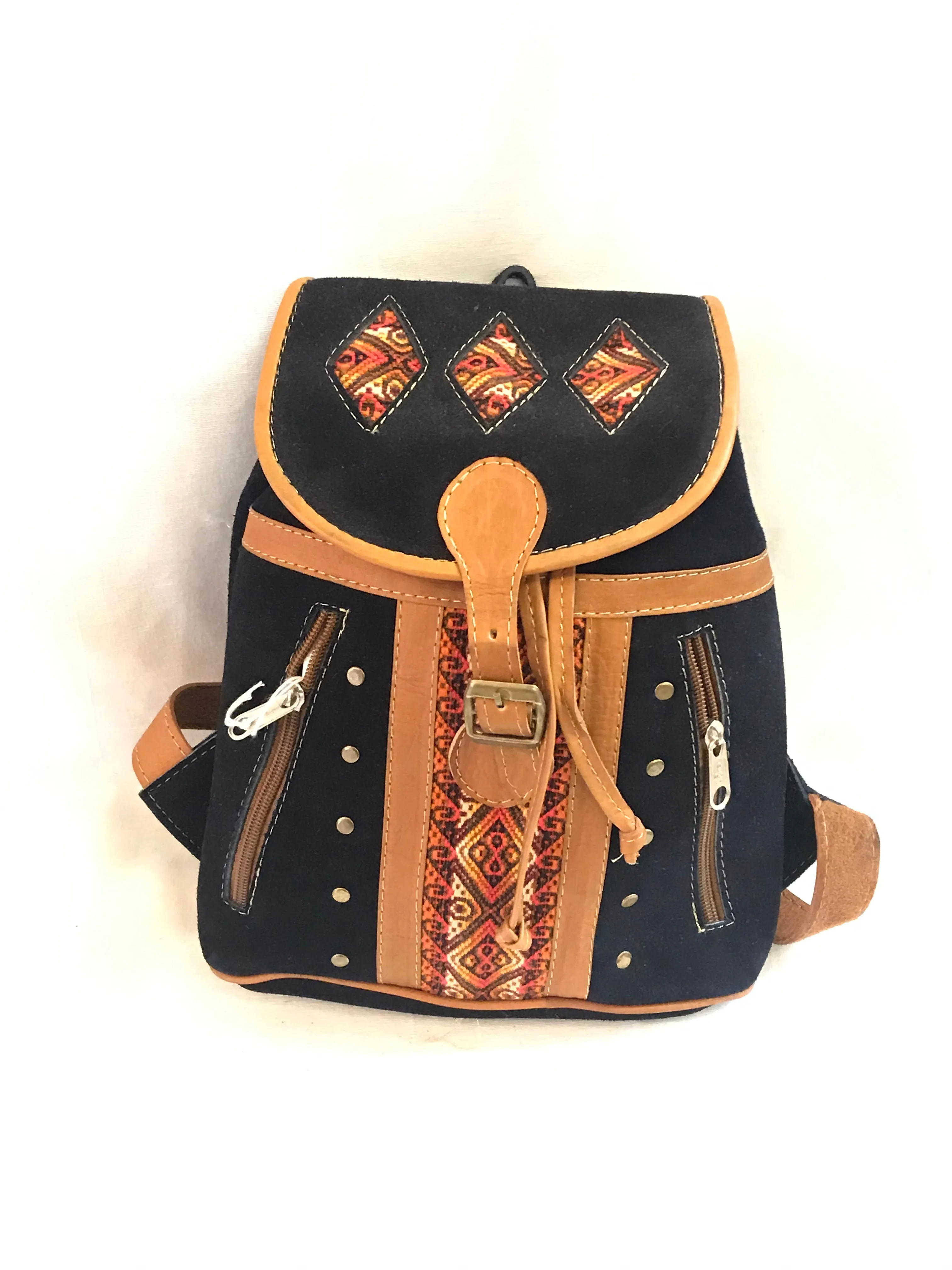Diamond Cutout Suede Mini Backpack