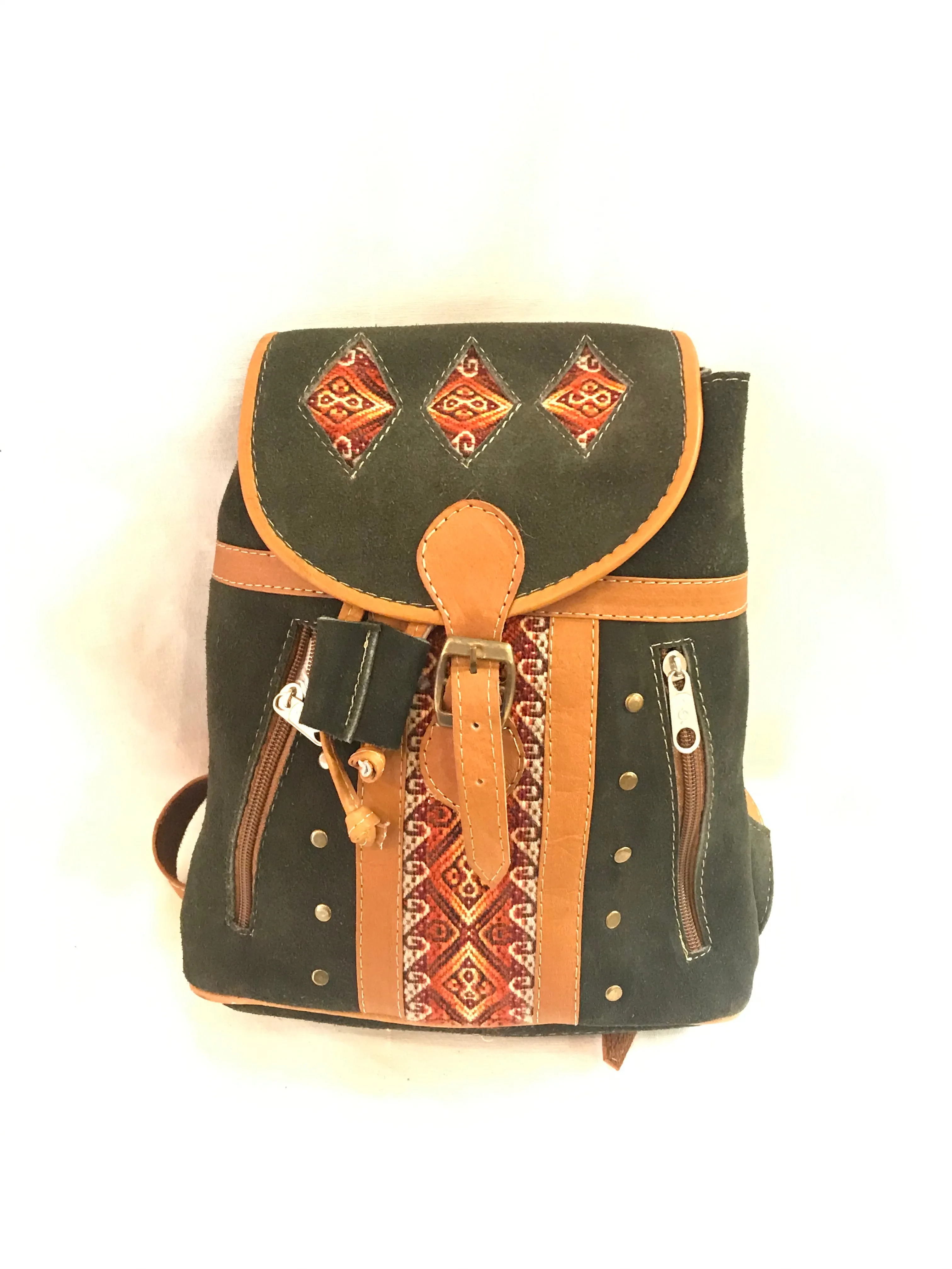 Diamond Cutout Suede Mini Backpack