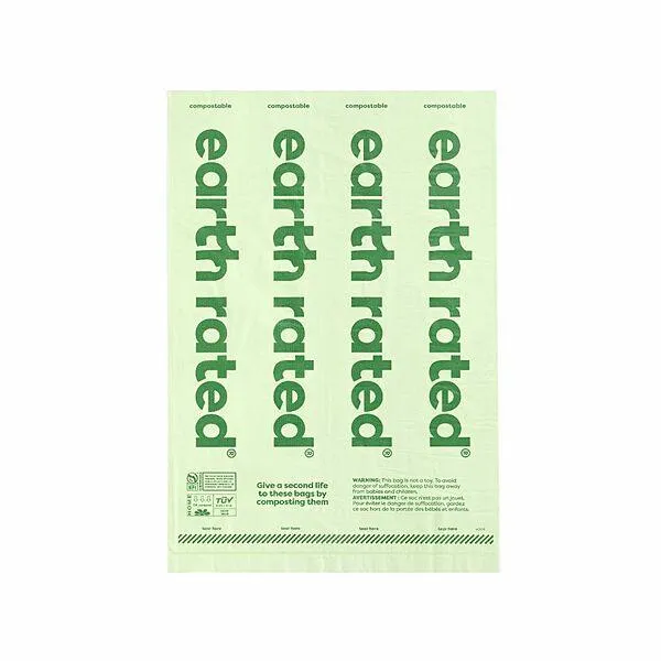 Earth Rated Unscented Compostable Poop Bags | 8 Rolls 120 Bags