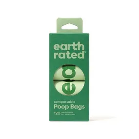 Earth Rated Unscented Compostable Poop Bags | 8 Rolls 120 Bags