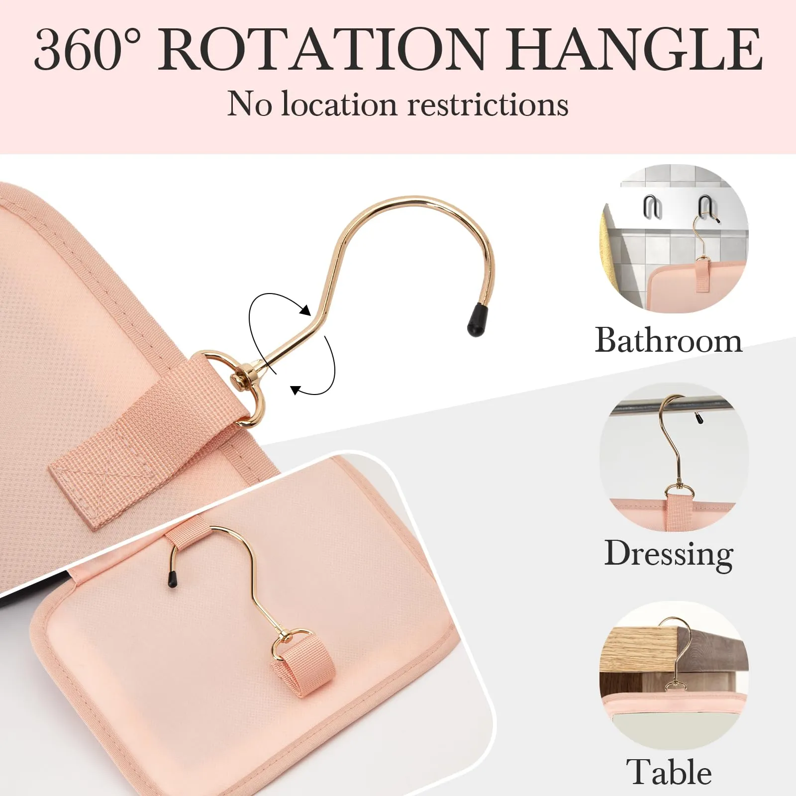 Elite Dance Gear Travel Toiletry Bag with Mirror - Cosmetic Travel Bag with Hanging Hook for Women & Men - Travel-Sized Container for Travel Accessories, Travel Essentials, Toiletries, Jewelry