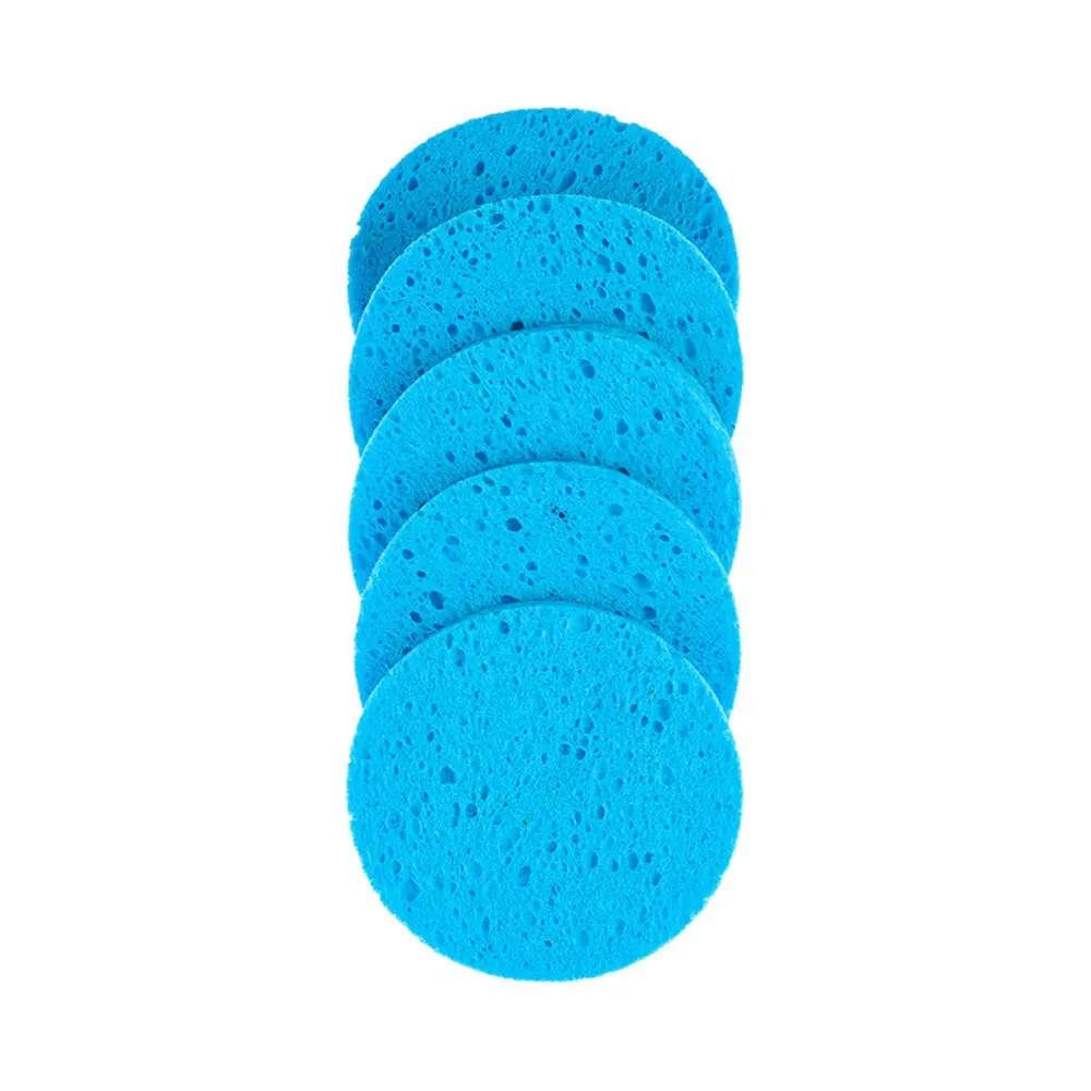 Face Round Makeup Remover Tool: Natural Wood Pulp Sponge, Cellulose Compress Cosmetic Puff, Facial Washing Sponge (5/10pcs, 6/7/8/9cm).