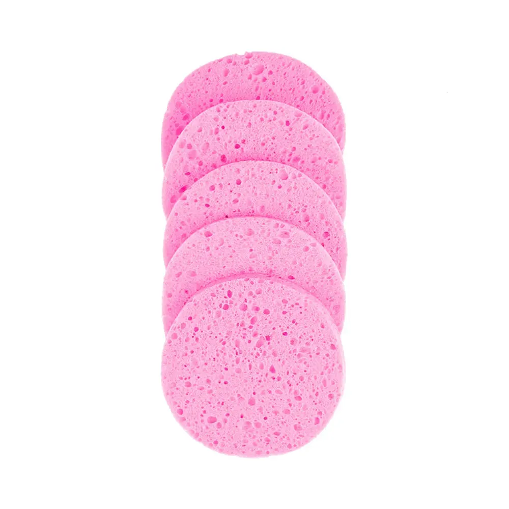 Face Round Makeup Remover Tool: Natural Wood Pulp Sponge, Cellulose Compress Cosmetic Puff, Facial Washing Sponge (5/10pcs, 6/7/8/9cm).
