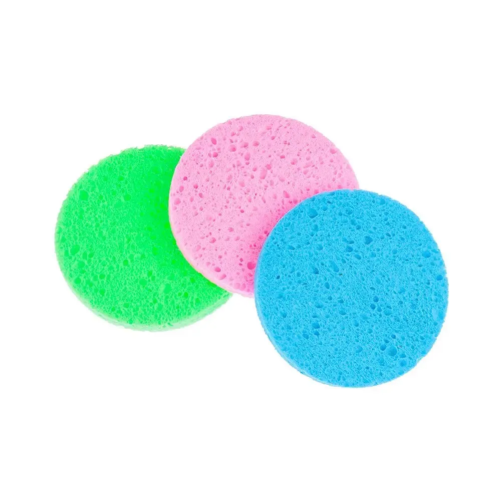 Face Round Makeup Remover Tool: Natural Wood Pulp Sponge, Cellulose Compress Cosmetic Puff, Facial Washing Sponge (5/10pcs, 6/7/8/9cm).