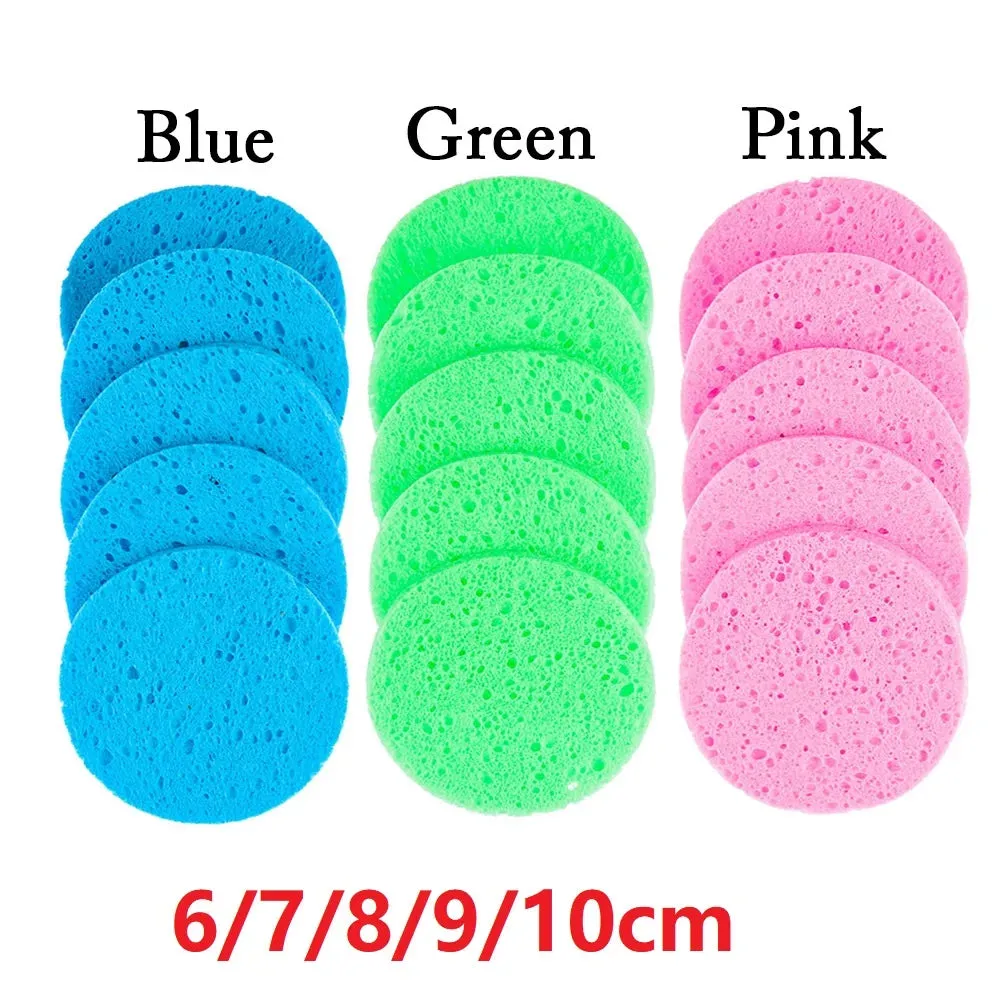 Face Round Makeup Remover Tool: Natural Wood Pulp Sponge, Cellulose Compress Cosmetic Puff, Facial Washing Sponge (5/10pcs, 6/7/8/9cm).