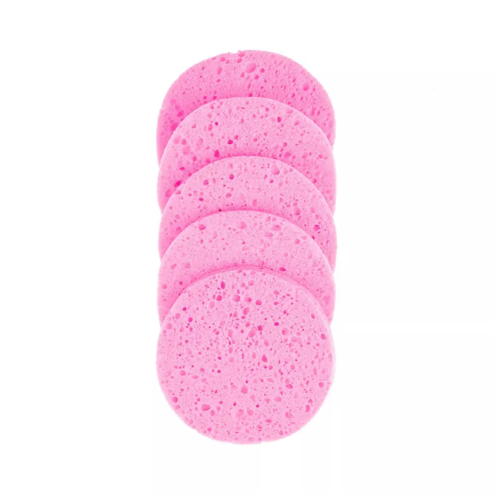 Face Round Makeup Remover Tool: Natural Wood Pulp Sponge, Cellulose Compress Cosmetic Puff, Facial Washing Sponge (5/10pcs, 6/7/8/9cm).