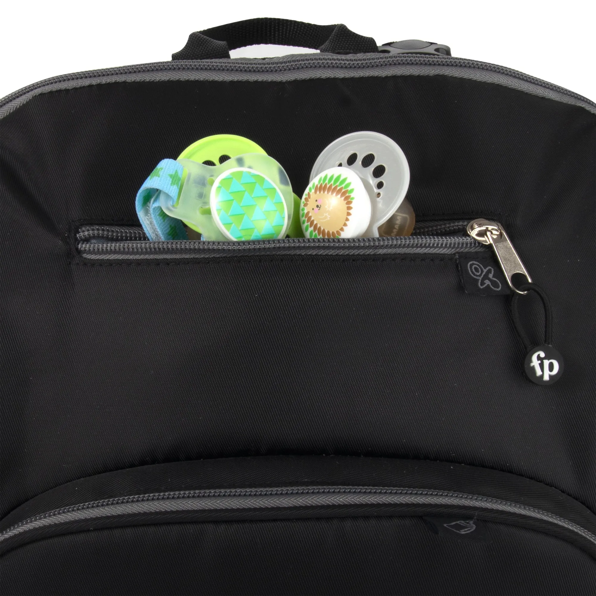 Fisher-Price Fastfinder Multi-Pocket Diaper Bag Backpack - Black