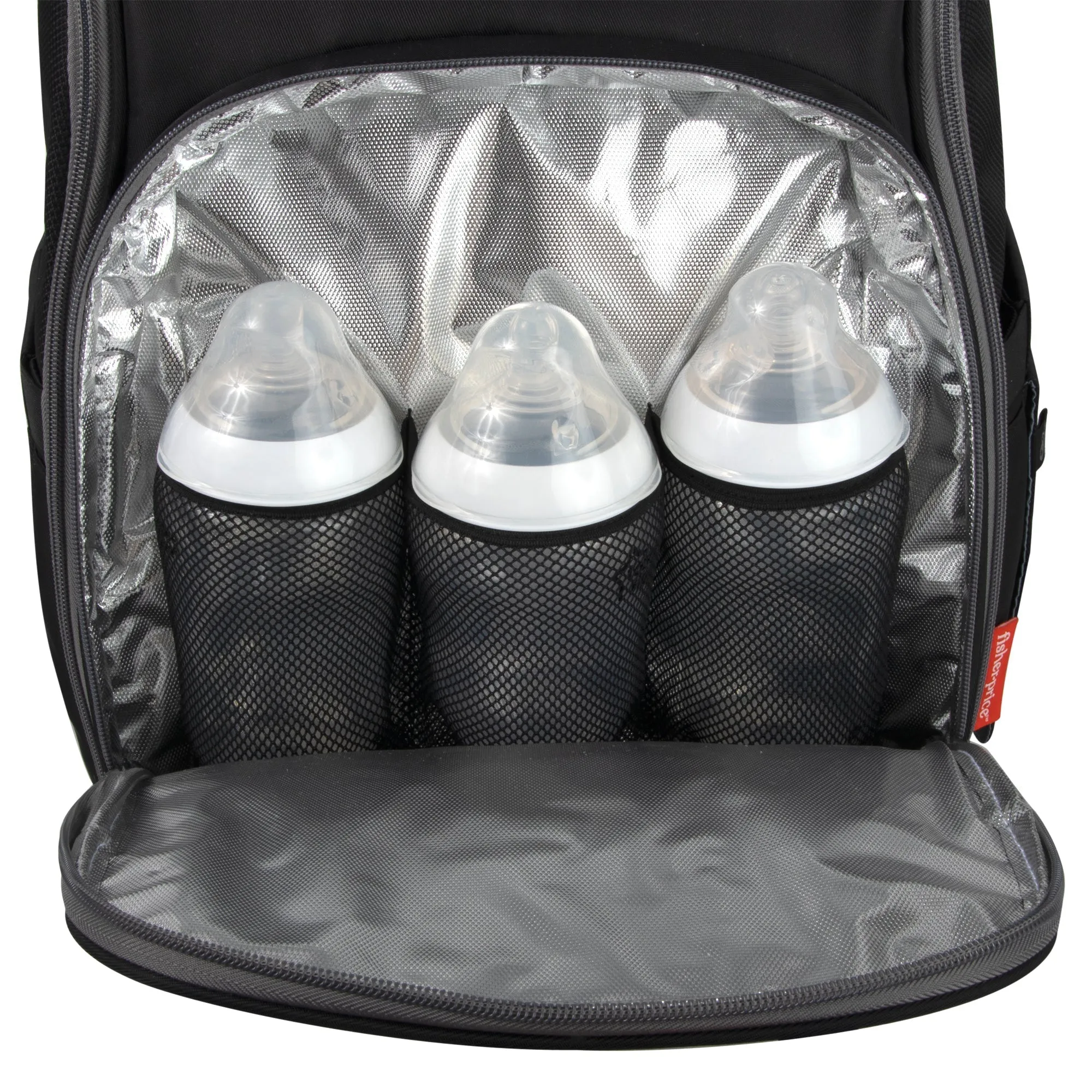 Fisher-Price Fastfinder Multi-Pocket Diaper Bag Backpack - Black