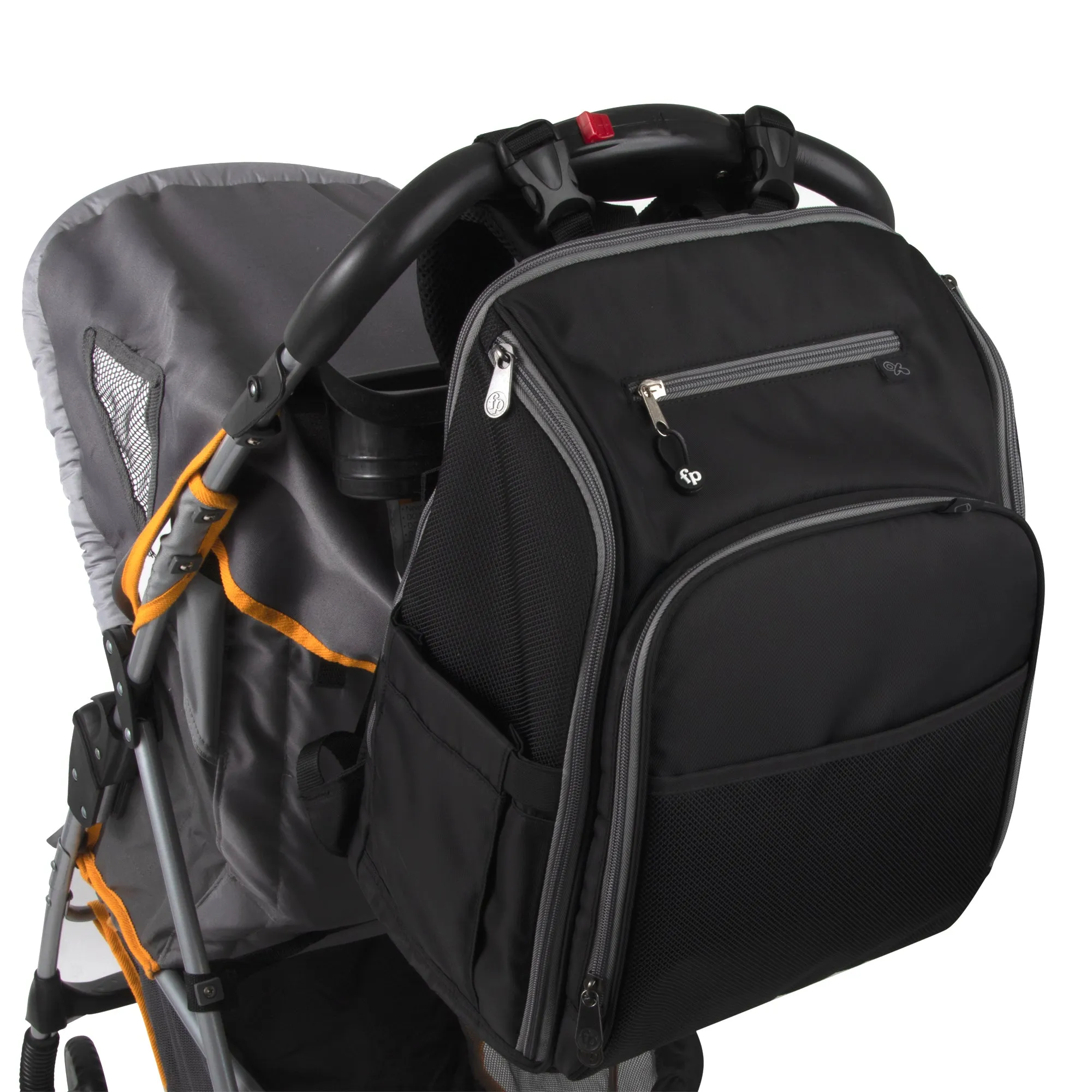 Fisher-Price Fastfinder Multi-Pocket Diaper Bag Backpack - Black