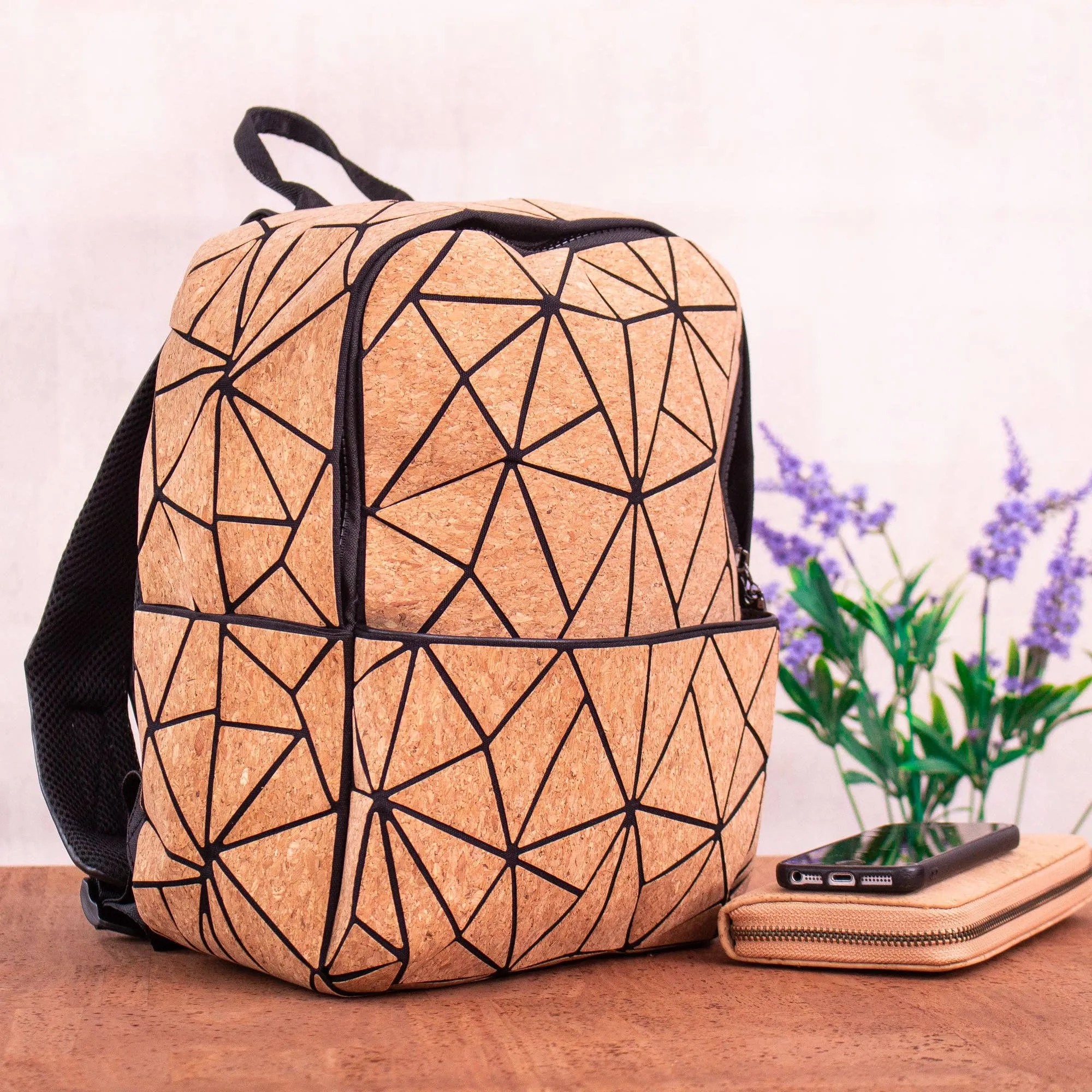 Geometric Cork Backpack (BAG-2064)