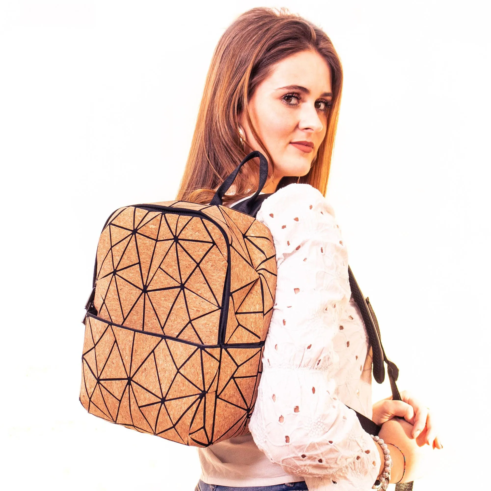 Geometric Cork Backpack (BAG-2064)