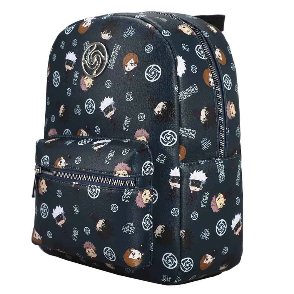 Jujutsu Kaisen Chibi Character AOP Metal Badge Mini Backpack