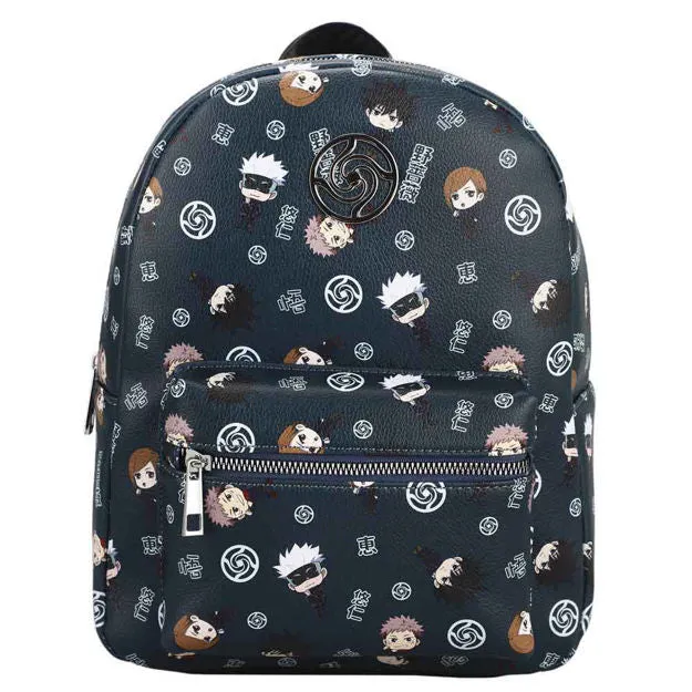 Jujutsu Kaisen Chibi Character AOP Metal Badge Mini Backpack