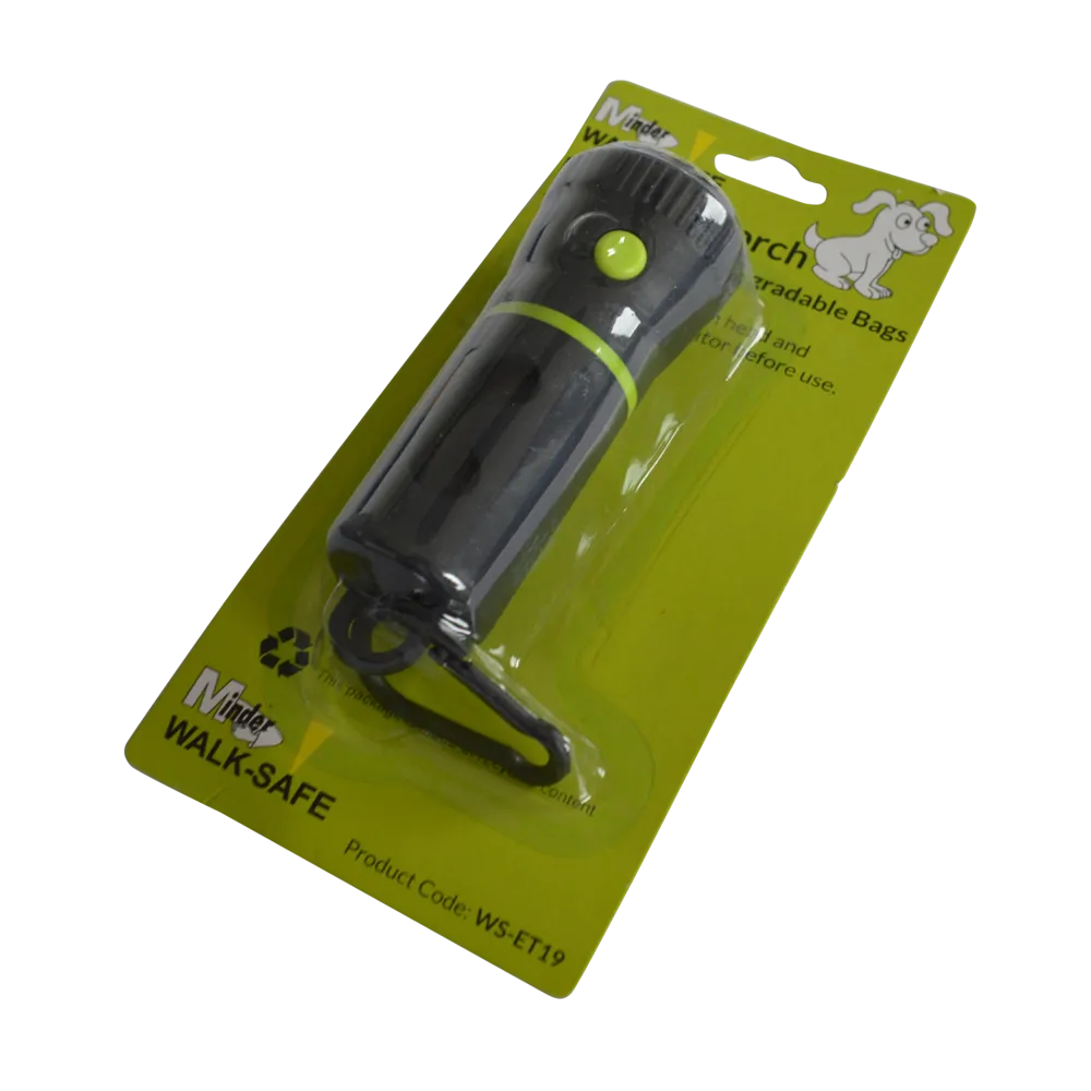 L31383 - MINDER Walk-Safe Eco Dog Torch with Biodegradable Poo Bags
