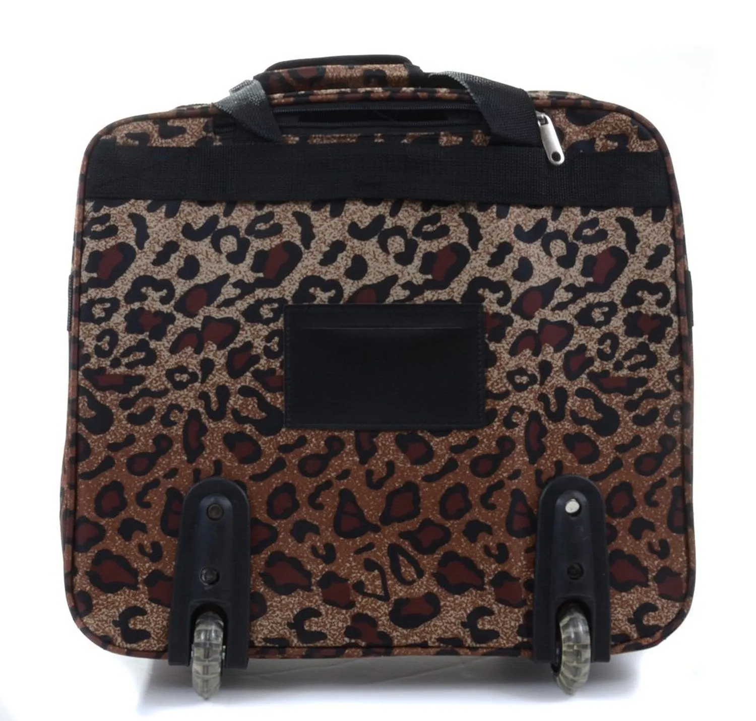 Large Leopard Fashion Print Rolling 17" Laptop Suitcase