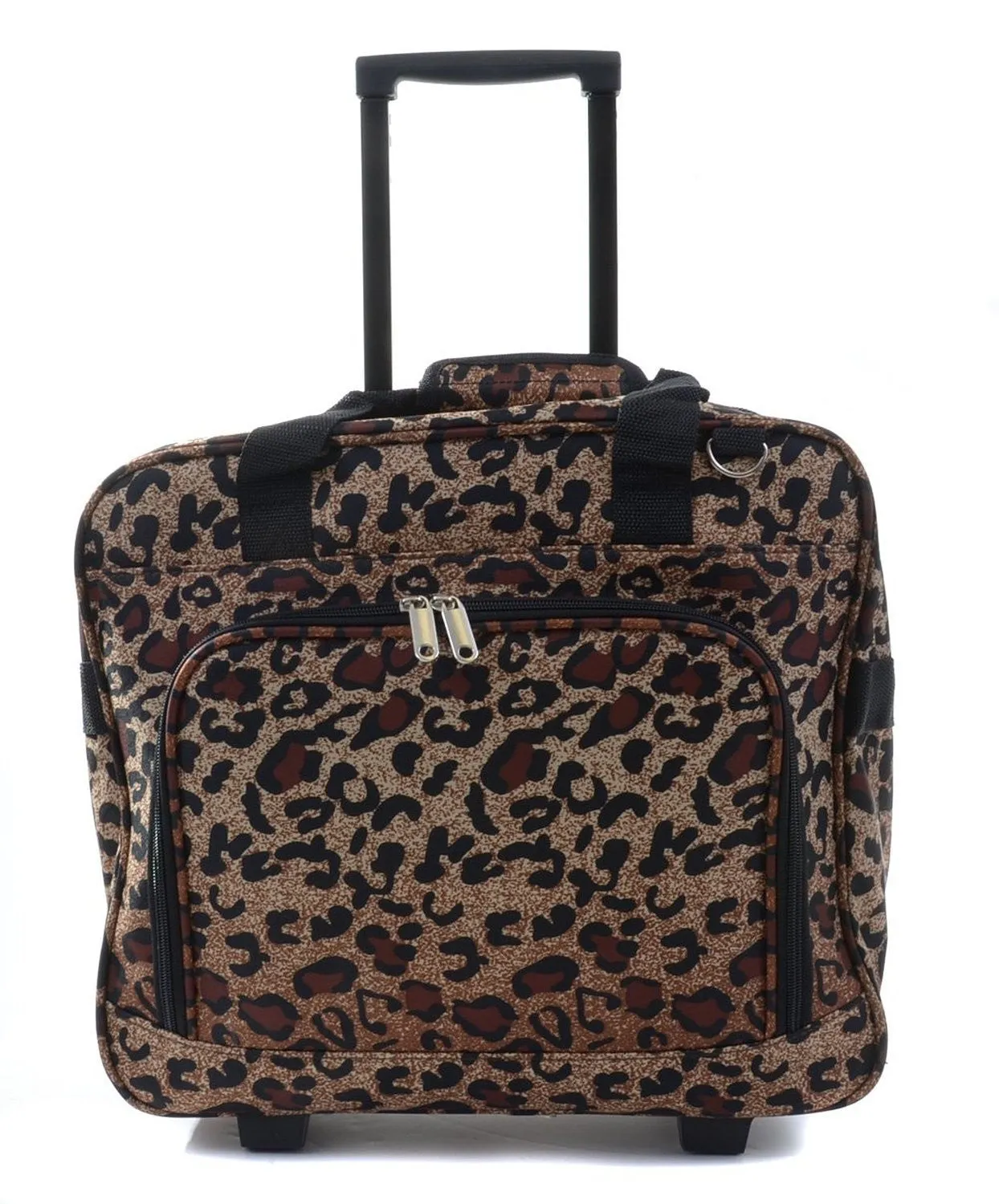 Large Leopard Fashion Print Rolling 17" Laptop Suitcase
