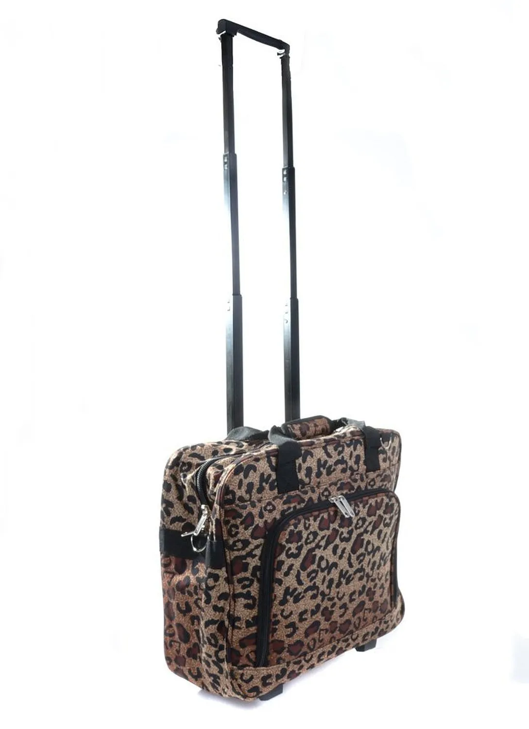 Large Leopard Fashion Print Rolling 17" Laptop Suitcase