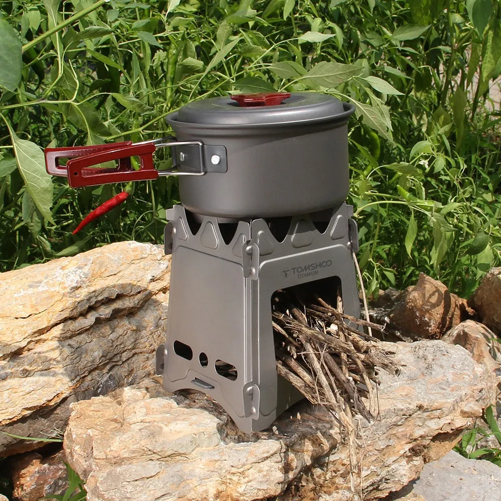 Lightweight Titanium Wood Stove Backpacking Camping Outdoor Portable Firewood Furnace