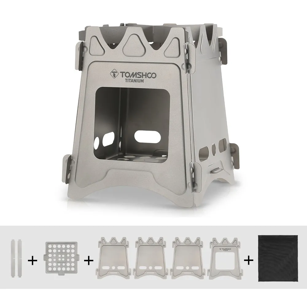Lightweight Titanium Wood Stove Backpacking Camping Outdoor Portable Firewood Furnace