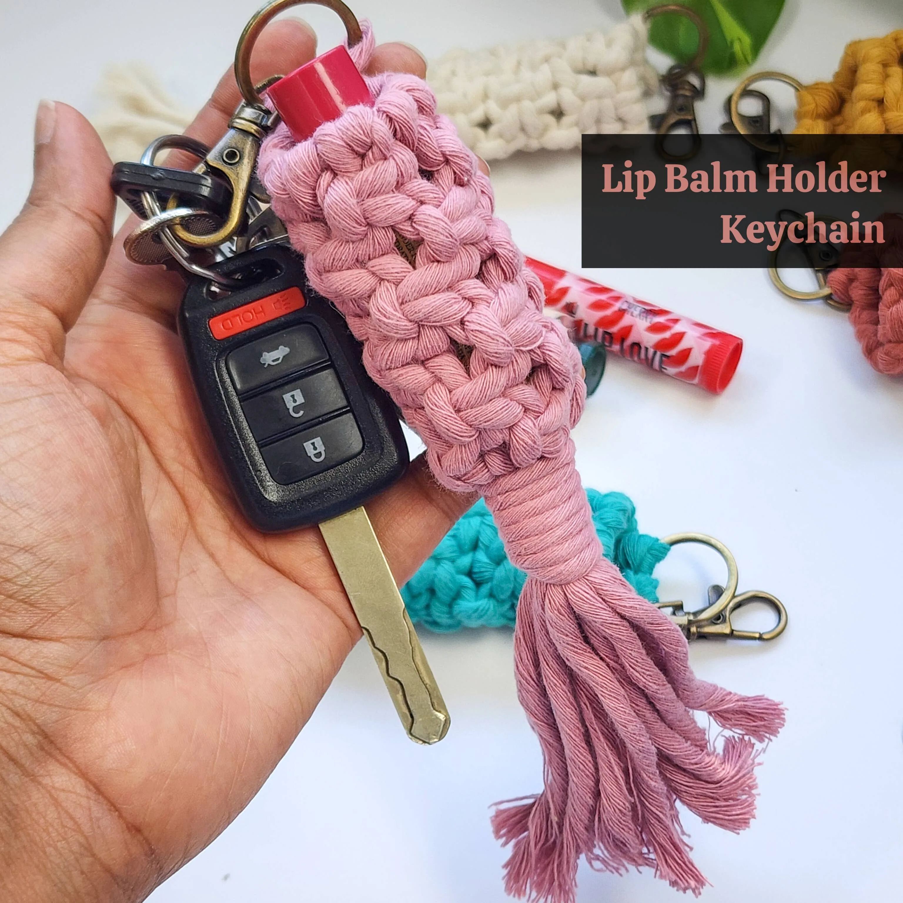 Macrame Chapstick/Lip Balm Holder, Accessories for Women WHOLESALE