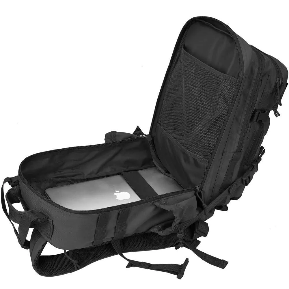 Military Tactical Backpack w/Bottle Holder, Small 3 Day Assault Pack Army Molle Bug Bag Rucksack